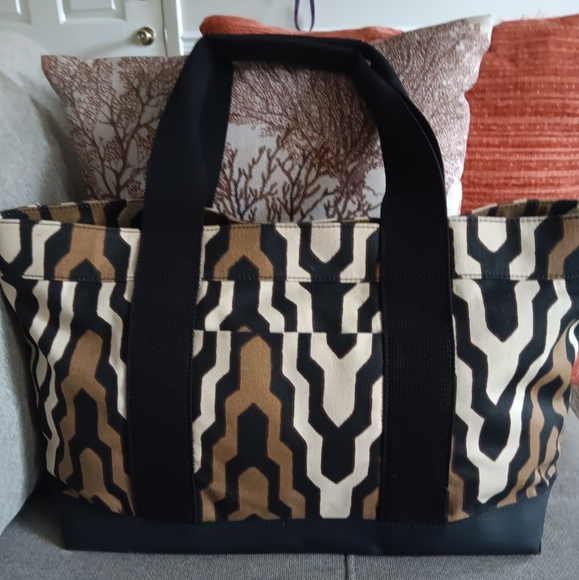 Tory Burch Lrg Canvas Tote Bag EUC - Picture 8 of 12